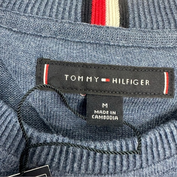 Tommy Hilfiger Men’s Size Medium Blue Crew Neck Sweater New - Picture 10 of 13
